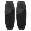 Flame Resistant Welding Work Sleeves, Heavy Duty Cowhide Leather & FR Cotton Arm Protection Sleeves for Men Women - with Elastic Cuffs for Welding, Bl