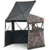 Hunting Blind, 6-7 Person Ground Blinds with Carrying Bag, Portable Camouflage Tent, Reinforced Durable Concealed Shelter with Silent Zipper Door and