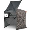 Hunting Blind, 6-7 Person, 288 Degree 5 Side See-Through Ground Blinds with Carrying Bag, Portable Camouflage Tent, Durable Concealed Shelter with Sil