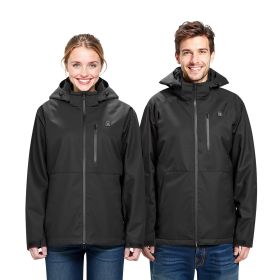 Heated Jacket for Men with 7.4V Battery, Soft Shell Electric Heating Coat, Windproof Waterproof Lightweight Outerwear with 5 Heating Zones & 3 Heat Se