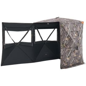 Hunting Blind, 2-3 Person Thermal Ground Blinds with Tri-Leg Chair and Carrying Bag, Portable Camouflage Tent, Durable Concealed Shelter with Silent Z