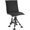 Hunting Chair, 360° Silent Swivel, Foldable Portable Blind Chair, Heavy-Duty Steel Frame Ground Stool Seat,with Seat Cover, Anti-Sink Feet, Height Adj