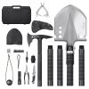 Survival Shovel Survival Axe, 28-in-1 Camping Folding Shovels with Hatchet, Stainless Steel Tactical Shovel Hatchet Combo, Multifunctional Emergency S