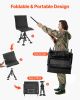 Hunting Chair, 360° Silent Swivel, Foldable Portable Blind Chair, Heavy-Duty Steel Frame Ground Stool Seat,with Seat Cover, Anti-Sink Feet, Height Adj