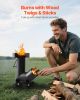 Camping Rocket Stove, Wood Burning Portable Rocket Stove with Carrying Bag for Backpacking, Carbon Steel, Burn Wood, Twigs or Sticks for Outdoor Cooki