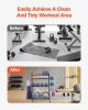 Yoga Mat Storage Rack, Powder Coated Finish Steel Yoga Mat Holder, Home Gym Workout Equipment Organizer with Hooks & Wheels, Weight Rack for Foam Roll