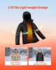Heated Jacket for Men with 7.4V Battery, Soft Shell Electric Heating Coat, Windproof Waterproof Lightweight Outerwear with 5 Heating Zones & 3 Heat Se