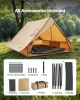 Camping Hot Tent, 2 Persons Cabin Tent with Stove Jack & Poles, Waterproof Winter Tents Shelters with Fireproof Ground Mat, Portable 4 Season Tents fo