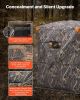 Hunting Blind, 2-3 Person Thermal Ground Blinds with Tri-Leg Chair and Carrying Bag, Portable Camouflage Tent, Durable Concealed Shelter with Silent Z