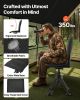 Hunting Chair, 360° Silent Swivel, Foldable Portable Blind Chair, Heavy-Duty Steel Frame Ground Stool Seat,with Seat Cover, Anti-Sink Feet, Height Adj