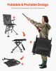 Hunting Chair, 360° Silent Swivel, Foldable Portable Blind Chair, Heavy-Duty Steel Frame Ground Stool Seat, with Armrests, Adjustable Carry Strap, Ant