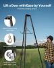 Tripod Deer Hoist, 500 lbs Load Capacity, Hunting Game Hoist Winch Lift with Gambrel & Manual Winch, Hunting Game Skinning and Cleaning Accessory for