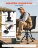 Hunting Chair, 360° Silent Swivel, Foldable Portable Blind Chair, Heavy-Duty Steel Frame Ground Stool Seat,with Seat Cover, Anti-Sink Feet, Height Adj
