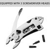 6 in 1 Portable Multitool Wrench Plier,Stainless Steel Multitool Adjustable Wrench Screwdriver Bits Pliers with Screwdriver,Bottle Opener & Saw Blade