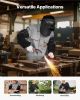 Flame Resistant Welding Work Sleeves, Heavy Duty Cowhide Leather & FR Cotton Arm Protection Sleeves for Men Women - with Elastic Cuffs for Welding, Bl