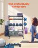 Yoga Mat Storage Rack, Powder Coated Finish Steel Yoga Mat Holder, Home Gym Workout Equipment Organizer with Hooks & Wheels, Weight Rack for Foam Roll