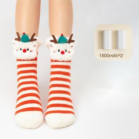 Heated socks for men and women, 3600mAh Rechargeable heated socks with 3 heating settings Set, electric heating socks to warm feet, warm socks, suitab (socks: RED)