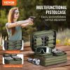 VEVOR Range Bag for 2 Pistols, Tactical Gun Bag with 2 Built-in Removable Pistol Bags & 6 Detachable Magazines, Gun Range Bag for Outdoor Hunting Shoo