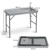 Folding Portable Fish Fillet & Hunting & Cutting Table with Sink Faucet