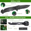 47Pcs Emergency Survival Kit Survival EDC Gear Equipment Tool First Aid Supplies Kit Tools with Pouch for Hiking Hunting Disaster Camping Adventure
