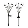 2pcs 8 LED Solar Powered Firefly Lights; Waterproof Warm Yellow Lights For Christmas Party Outdoor Garden Yard Pathway Decoration (28.7 * 14.5 Inch)